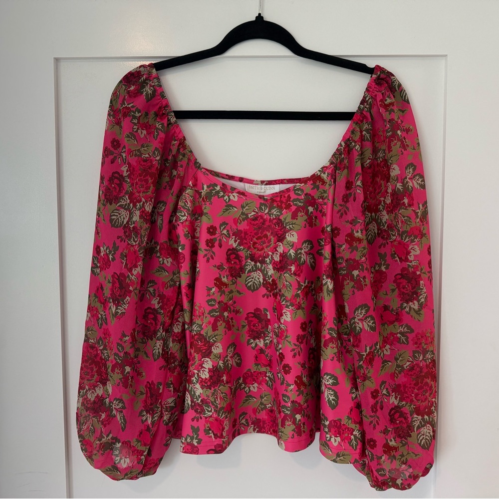 Smith & Quinn Floral Blouse in Vibrant Pink